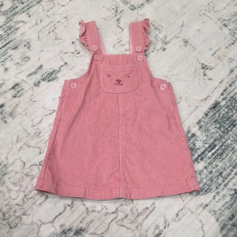 Carters Pink Corduroy Bear Sundress 18 months